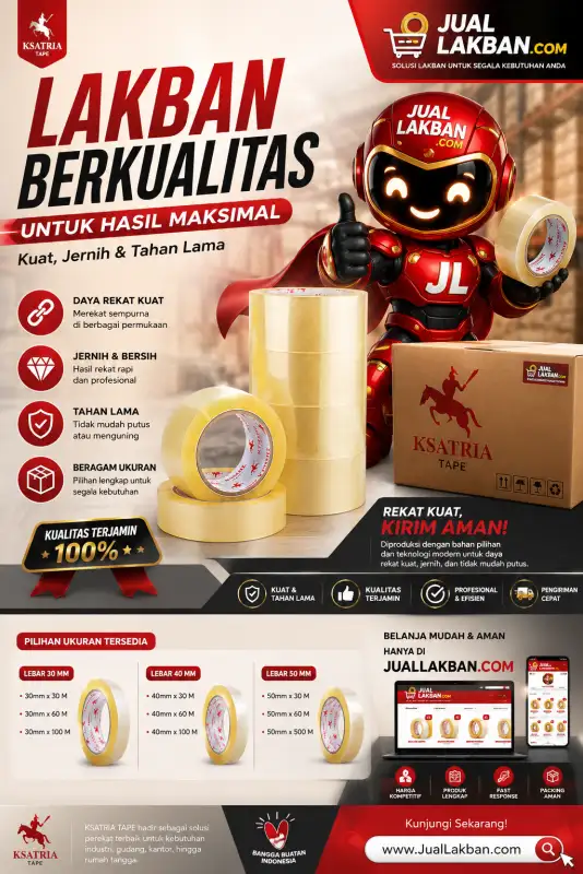 Lakban Bening OPP Ksatria Tape Daya Rekat Kuat