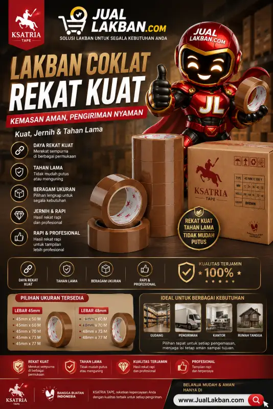 Lakban Packing Coklat Ksatria Tape Premium