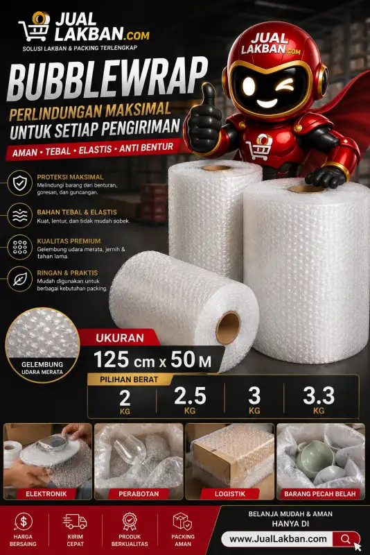 Bubble Wrap Premium 125cm x 50M untuk Packing & Pengiriman