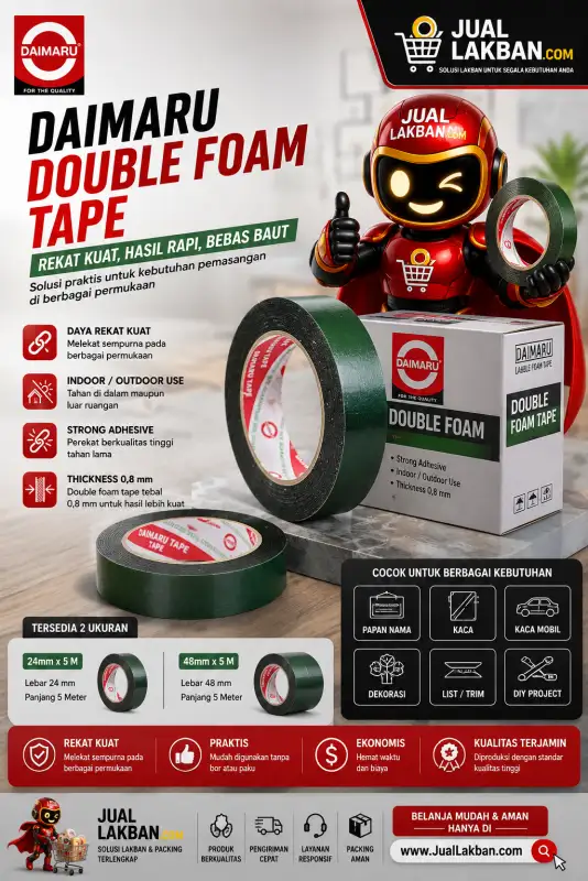 Double Foam Tape Daimaru 24mm x 5M Perekat Kuat